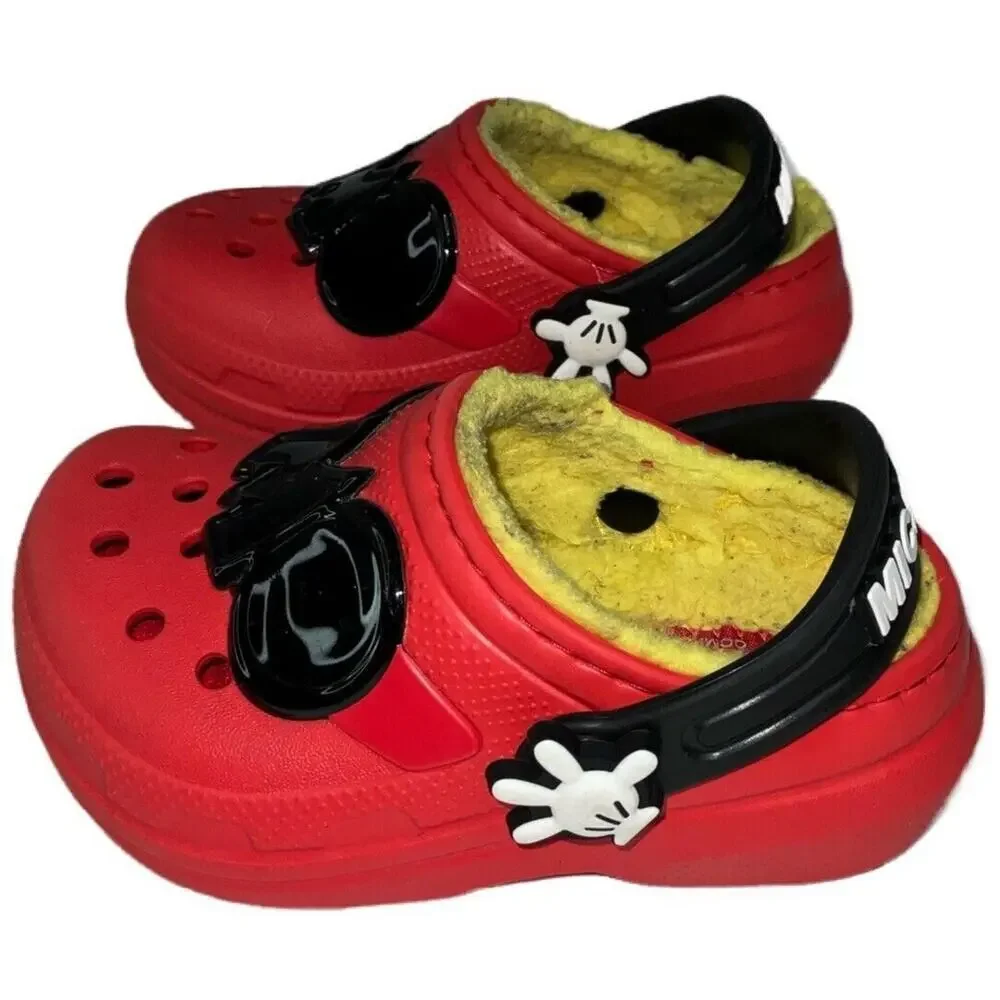 Crocs Kids' Classic Lined Disney Minnie, Mickey Mouse Shoes Size C6